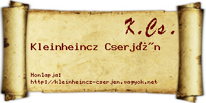 Kleinheincz Cserjén névjegykártya